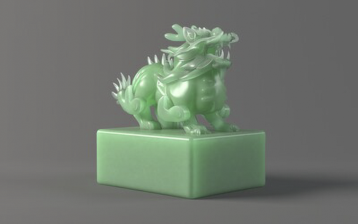 ancient chinese jade carved kirin seal 3d model sculpture original copper bull animal muscle cow printing high precision ox male taurus farm cattle bullfighting fighting animals 3d print model - Mito3D