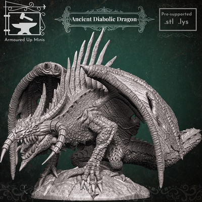 antiguo diabólico continuar juego 28mm 32mm mazmorras dragones d pionero pf2e miniatura aventuras camino paizo hd 4k 8k resina bestiario monstruo núcleo agosto 2024 3d print model - Mito3D