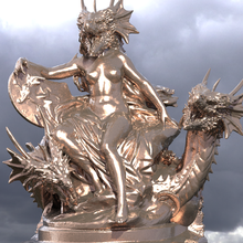 ancien dragon déité trône atout océan prêtre homme spiritualité apôtre moine personnage religion miniatures figurines saint cool culte Grèce fantaisie Enfers ange Dame 3d print model - Mito3D