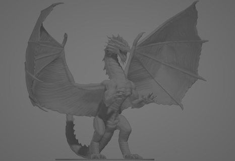 ancien dragon art miniature rpg fantaisie Wyvern 3d print model - Mito3D