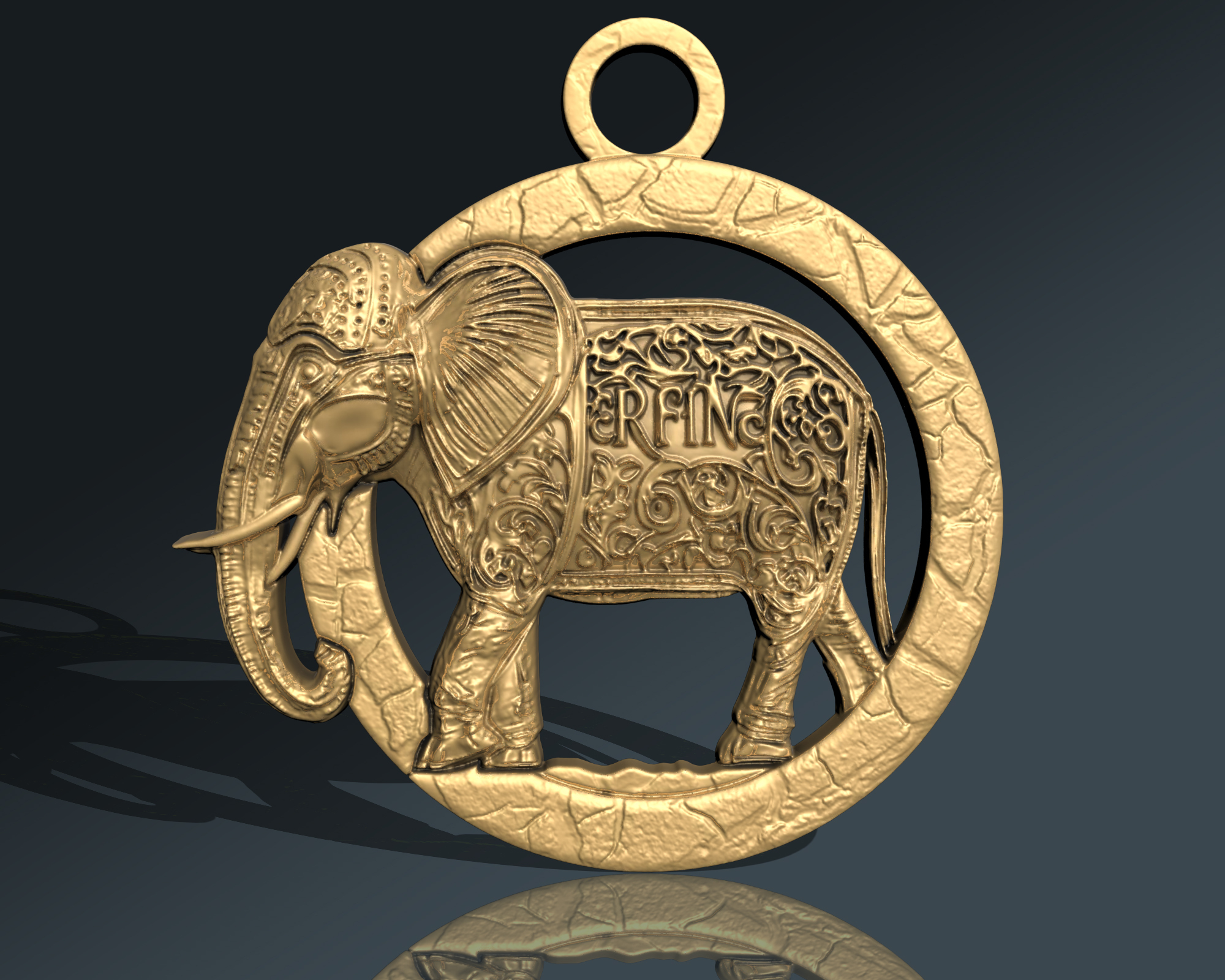 ancien l'éléphant pendentif bijoux Afrique goujat or bijou nature argent mammifère animal africain cnc pendentifs 3D print model - Mito3D