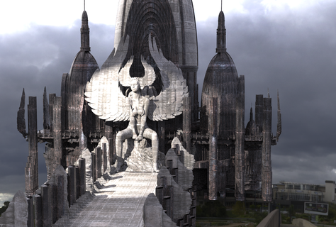 antigo deusa passarelas dagon conservatório Hogwarts plantar fantasia castelo industrial construção medieval Vila 3d print model - Mito3D