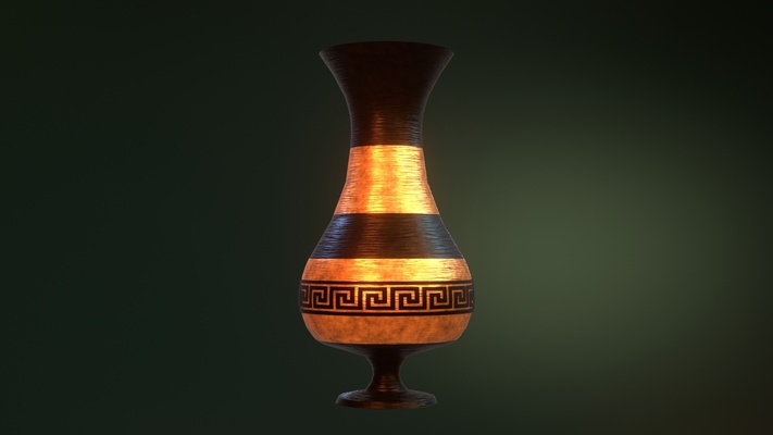 ancien grec pot 6 low poly 3d modèle accueil maison grèce lowpoly vase poterie argile 3d print model - Mito3D