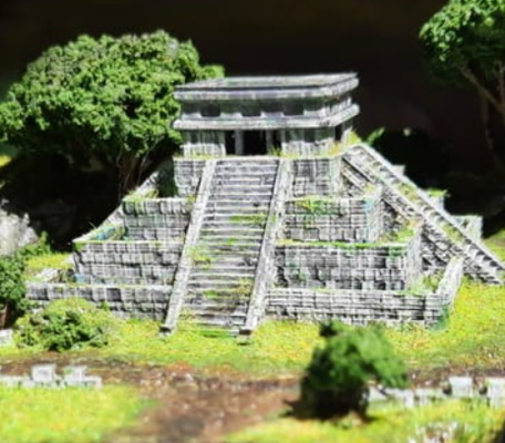 ancien maya aztèque ville temple accient vieux brique construire peindre conception 3d print model - Mito3D