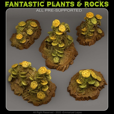 antico muffe fantastico impianti rocce gioco dnd5e warhammer40k rpg ttrpg miniatura terreno 3dprinting albero pianta roccia fantasia 3d print model - Mito3D