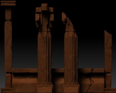 ancien mystique ruines art sith statue paysage scénographie pilier colonne étoile guerres 3d print model - Mito3D