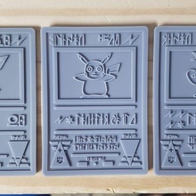 ancient pokemon cards - set 4 pichu pikachu raichu art tcg anime games 3d print model - Mito3D