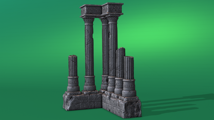 antico rovine rotto colonna angolo gotico grecia greco casa architettura treno modello mezzo età castello interni esterno 40 medievale edificio 3d print model - Mito3D