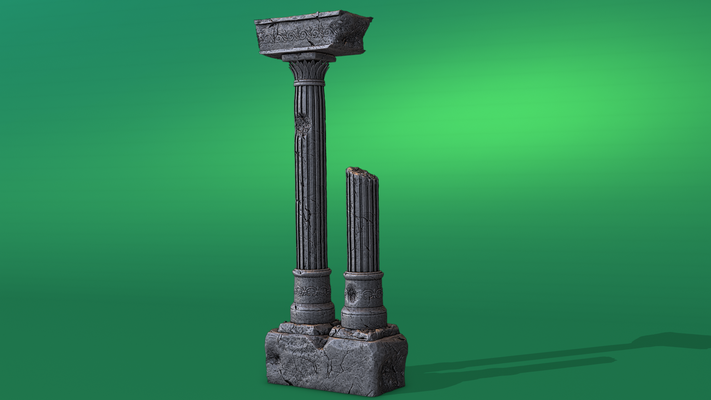 antico rovine rotto colonne gotico grecia greco casa architettura treno modello mezzo età castello interni esterno 40 medievale edificio 3d print model - Mito3D