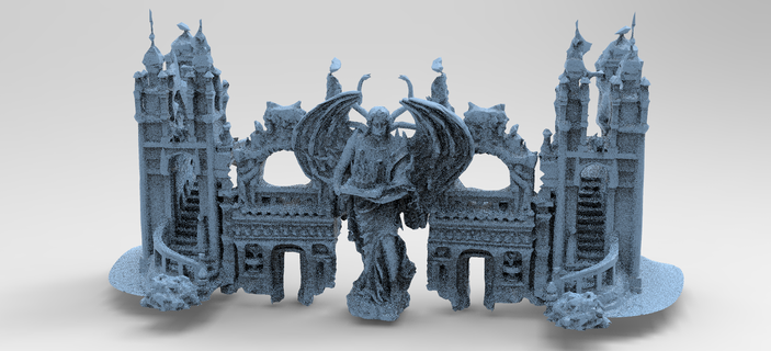 ancient temple stone front game ready version city fantasy old statue sculpture medieval historic monument column antique ruin shrine architectural 3d print model - Mito3D