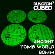 ancient tomb bases - 80mm game necron tabletop wargaming miniature warhammer 40k wh40k base 80 robot space zombie warrior gauss flayer reaper scarab 3d print model - Mito3D