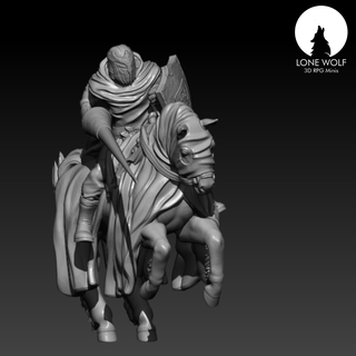 andorion knight mounted spear knights humans lotr mesbg necromancer 32mm riders rpg wargames dnd rpgminiatures paladin arthurian 3d print model - Mito3D