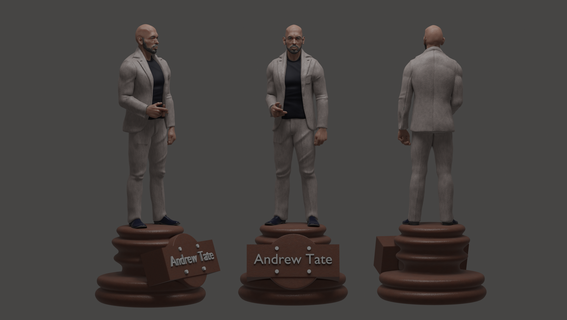 Andrea tate figura statua tete miniatura viso uomo maschile 3d print model - Mito3D