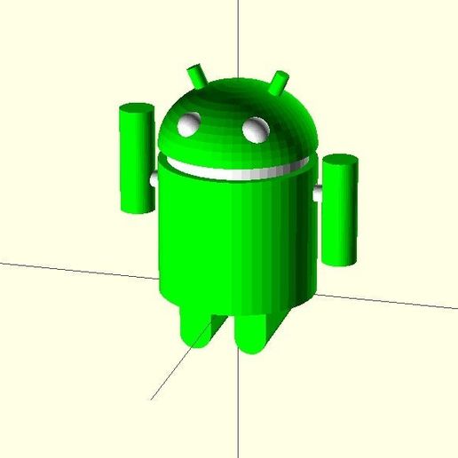 Android figura personalizzabile arte 3d artistico personalizzato personalizzatore sfida elettronica sperimentare geometria Google verde modello openscad parametrico pla robot giocattolo sculture 3D print model - Mito3D