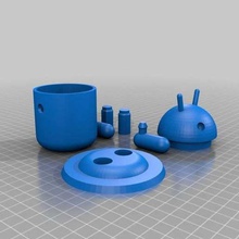 android guy plain customized containers 3d print model - Mito3D