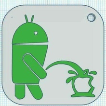 Android Schlüsselbund pisst Apfel Schlüssel Ring Appl 3d print model - Mito3D