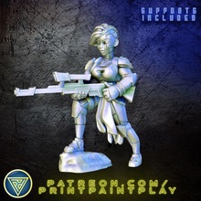 android sniper alien female rpg sci-fi character miniature roleplaying tabletop 32mm starfinder idol icon singer 3d print model - Mito3D