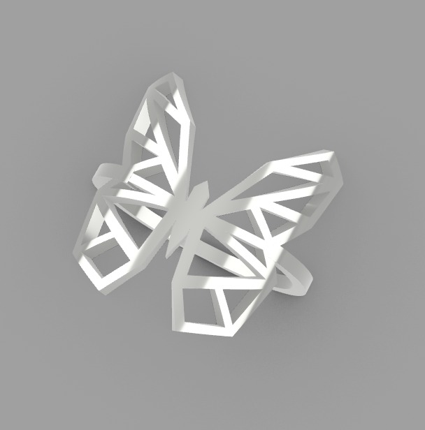 anel papillon bague Joia bijoux animal 3D print model - Mito3D