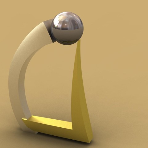 anello con perla Schmuck 3D print model - Mito3D