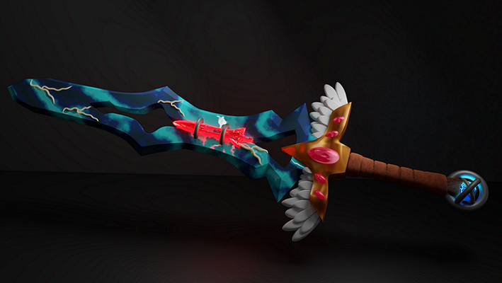 anjo lamento exibição espada decoração escrivaninha fantasia 3d print model - Mito3D