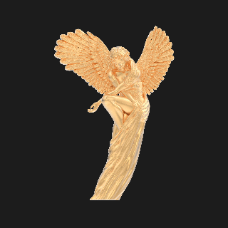 angel pendant ángel colgante pendiente joyería joya oro hembra alas pose caliente 3d print model - Mito3D