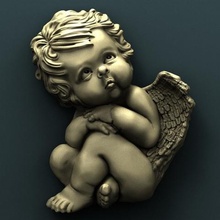 angel art cnc panno relief carved 3d stl model 3d print model - Mito3D