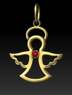 angel pendant stl jewellery gemstone 3d print model - Mito3D