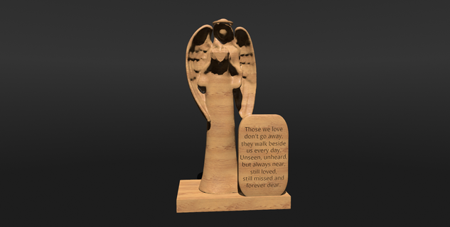 Engel Trauer Gedicht Figur liebend Erinnerung Besondere Gedenkfeier Denkmal Geschenk 3d print model - Mito3D