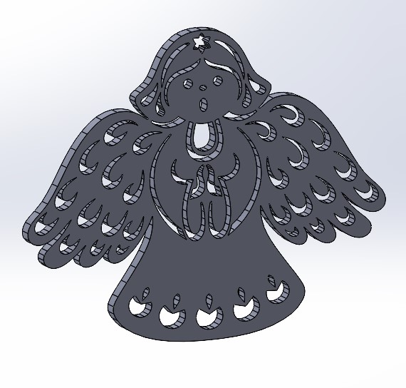 angel christmas ornament 3D print model - Mito3D