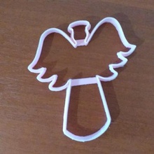 angel cookie cutter home silueta dise o religion galletas cortantes cortante bautismo iglesia 3d print model - Mito3D