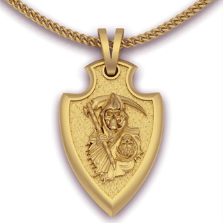 angel death pendant silver gold jewelry printable 3d model trend fashion design zbrush tiger 3d print model - Mito3D