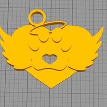 angel dog keychain 3d print model - Mito3D