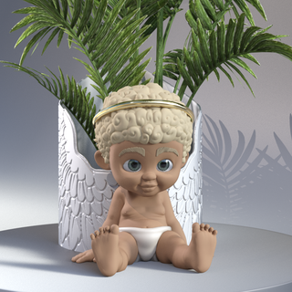 ángel flor maceta hogar casa Cupido querubín florero plantador lindo bebé toon decoración planta Arte 3d print model - Mito3D