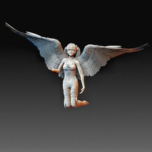 angel girl art wings printable model high poly character creature people 3d print model - Mito3D