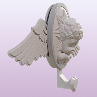 angel hanger keyholder key holder towel supports rafts cupid wings cherub home decoration pop mechanical decor cute hook baby 3d print model - Mito3D