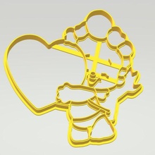 ángel corazón galleta cortador + dxf Galleta Cocinando 3d print model - Mito3D