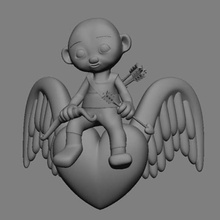 angel heart art arc wing figurine 3d print model - Mito3D