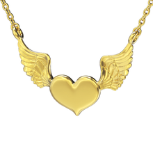 angel love heart necklace jewelry wings 3d print model - Mito3D