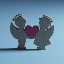 angel love ornament gift easy print wood valentine valentines cherub 3d print model - Mito3D