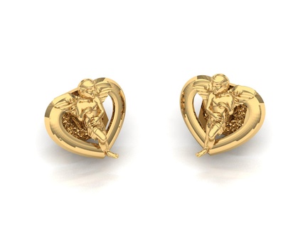 angel man earrings jewelry luxury gold silver 3dprint jewel ring womanring designing 3ddesigning jewelrydesign goldsmith zbrush facedesign jeweler rhinoceros rings earring angelman 3d print model - Mito3D