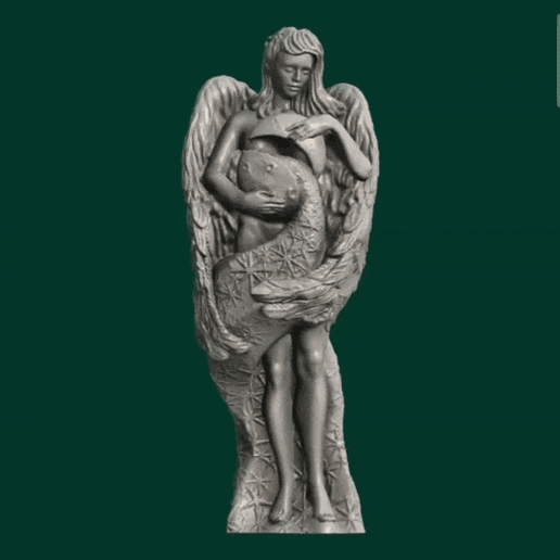 ángel Luna vela Arte alas estrellas hembra mujer niña cuerpo molde ala 3D print model - Mito3D