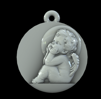 angel pendant celestial beauty divine protection guidance love purity spirituality 3d print model - Mito3D