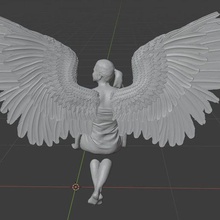 angel sitting stl sit wings art statue sculpure house 3d print model - Mito3D