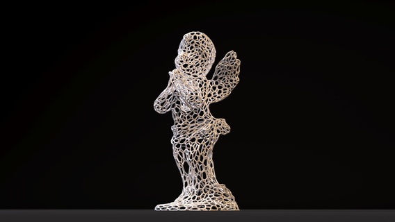 ange statue Accueil maison Noël Pâques belle statuette figurine voronoi décoratif décor art décoration filaire lampe câble 3d print model - Mito3D