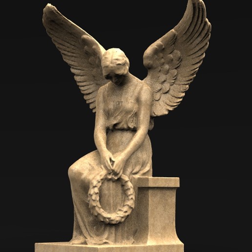 angel statue 1 3d model art sculpture decor deorative decoratio stl relief cnc 3dprint printable carved wood classic baroque modeling 3D print model - Mito3D