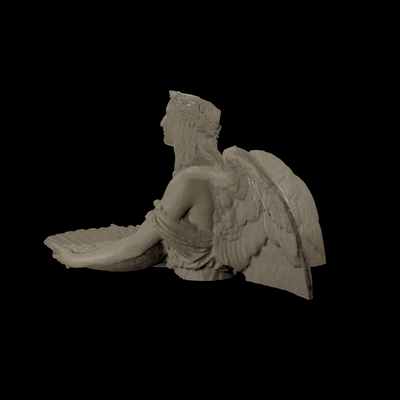 ángel estatua concha arte sereno espiritualidad angelical escultura alas antiguo decoración decorativo navidad jardín ornamento figurilla cielo espiritual recuerdo 3d print model - Mito3D