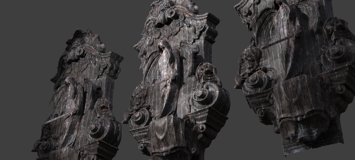 angel stone baroque wall mount dark wings sculpture statue statuette religiou cherub jesu deity object krishna animals feather character temple 3d print model - Mito3D