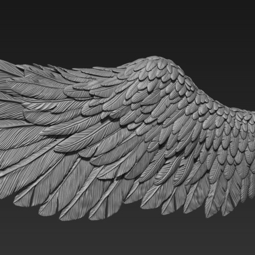 ange aile art de l'aile l'ange la plume sculpture d'oiseaux animal 3D print model - Mito3D