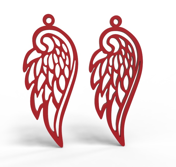 angel wing eairng 3d printed 3D print model - Mito3D