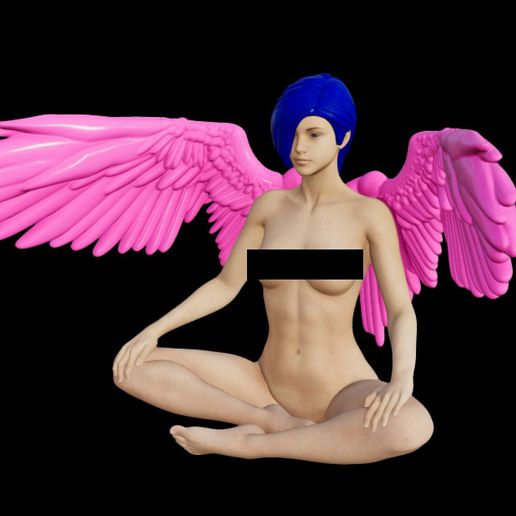 anjo asas arte diabo demônio fantasia escultura estátua fêmea personagem 3D print model - Mito3D